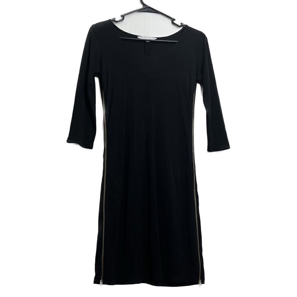 Amanda Uprichard long sleeve, dual side, zip midi  dress women’s small ￼￼‎